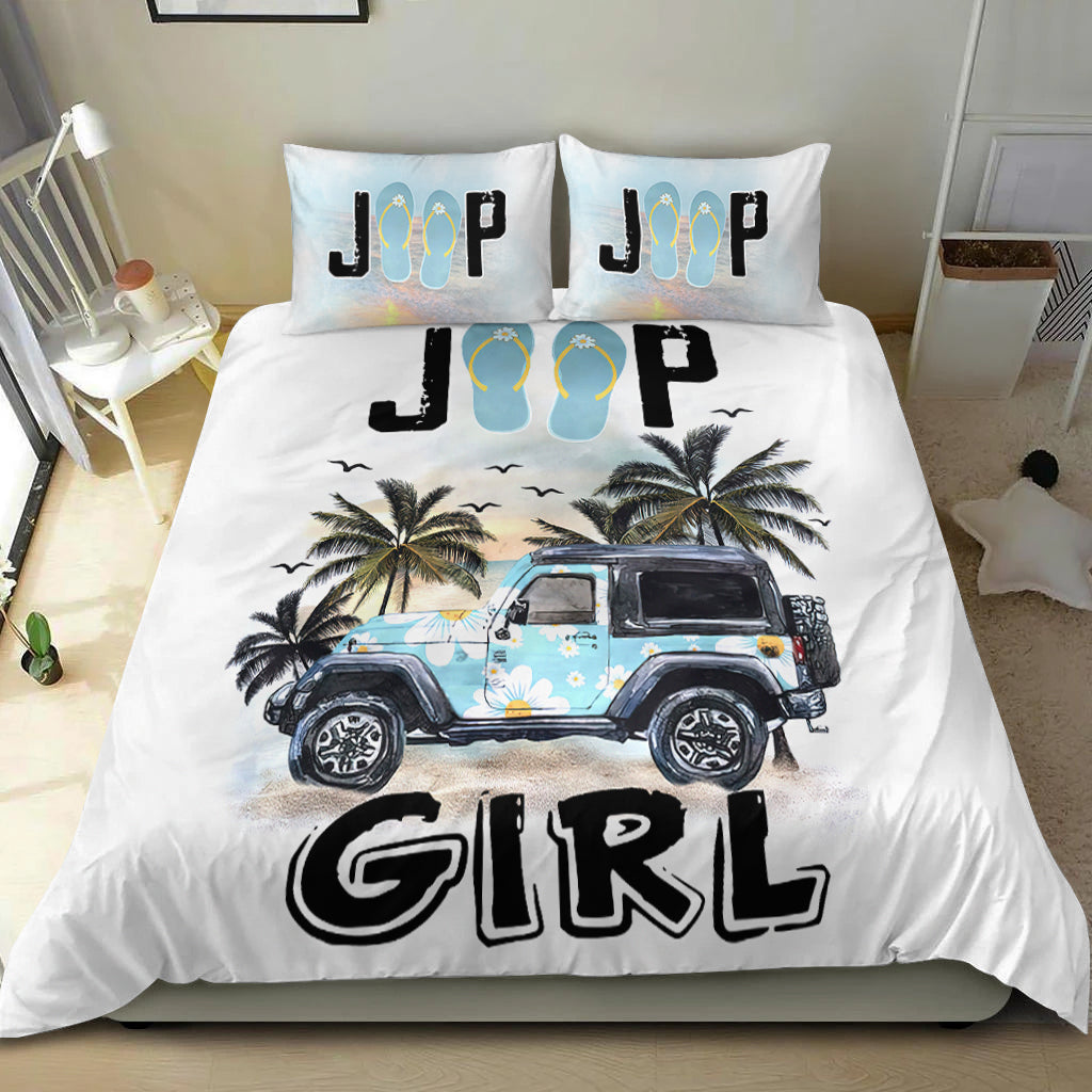 Jeep Girl Flower Flip Flops Bedding Set