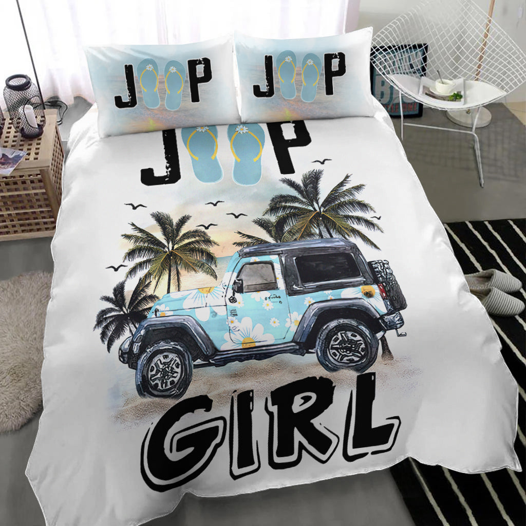 Jeep Girl Flower Flip Flops Bedding Set