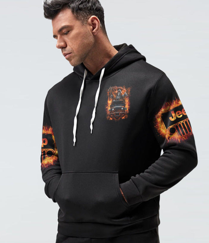 Never Underestimate An Old Man Jeep Hoodie Reaper