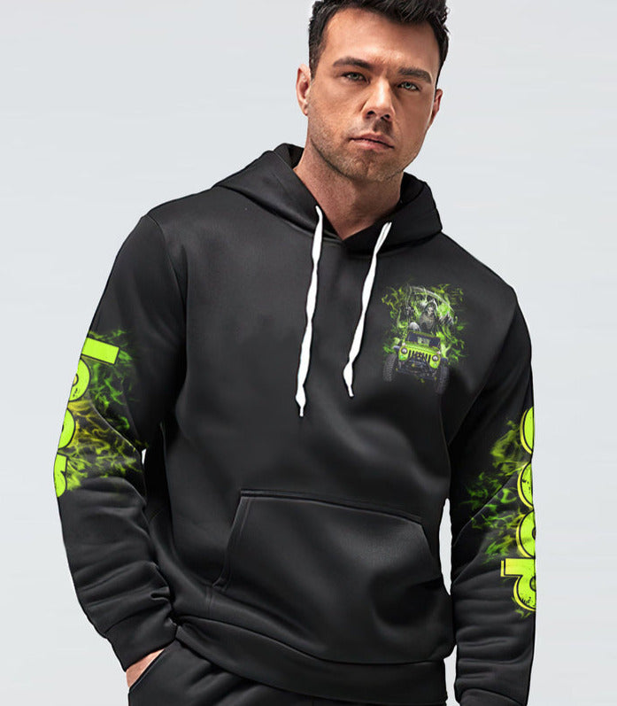 Never Underestimate An Old Man Jeep Hoodie Green