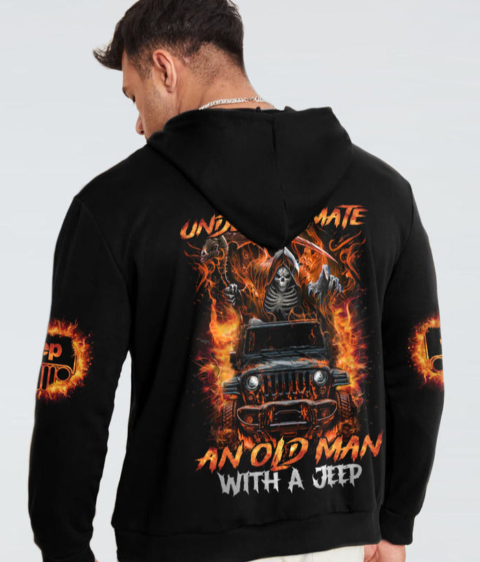 Never Underestimate An Old Man Jeep Hoodie Reaper