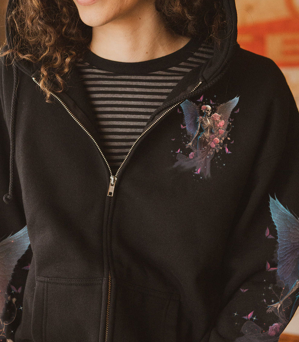 Karma Fairy Skull Skeleton Rose All Over Print Hoodie