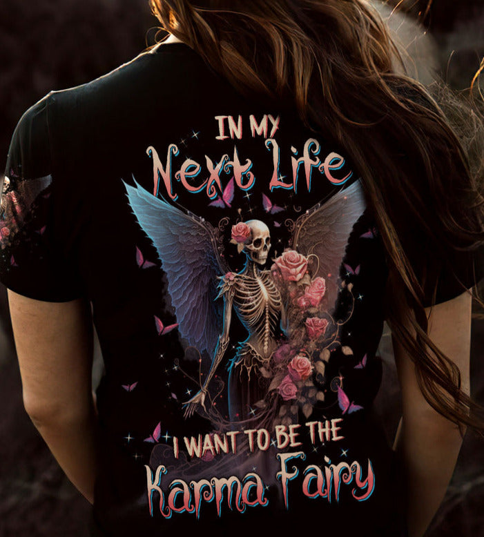 Karma Fairy Skull Skeleton Rose All Over Print Hoodie