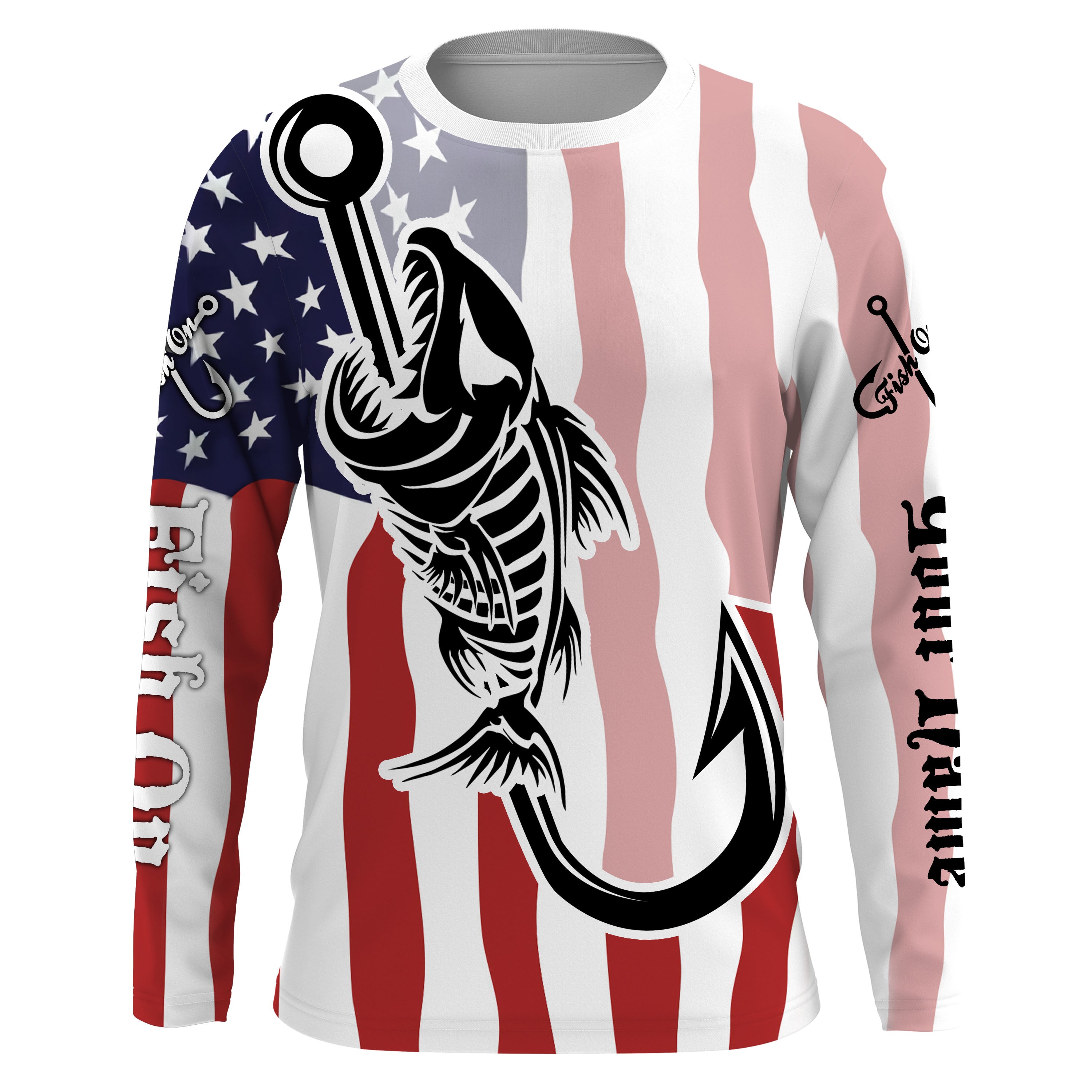 american-flag-fishing-fish-hook-skull-custom-name-sun-protection-shirts-for-men-women-kid-fishing-long-sleeve-shirts