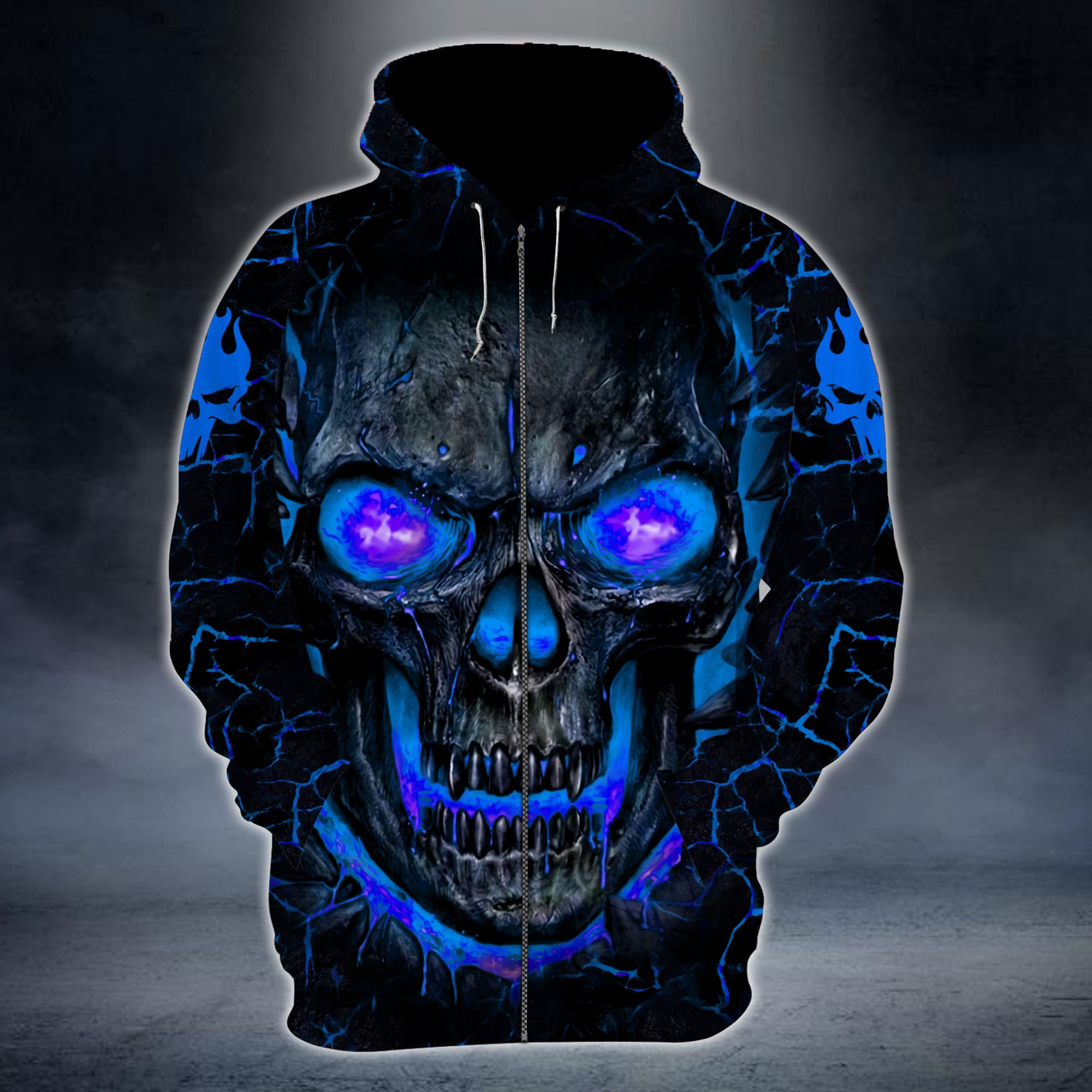 Premium Unique Lava Skull Zip Hoodies 3D Multicolor