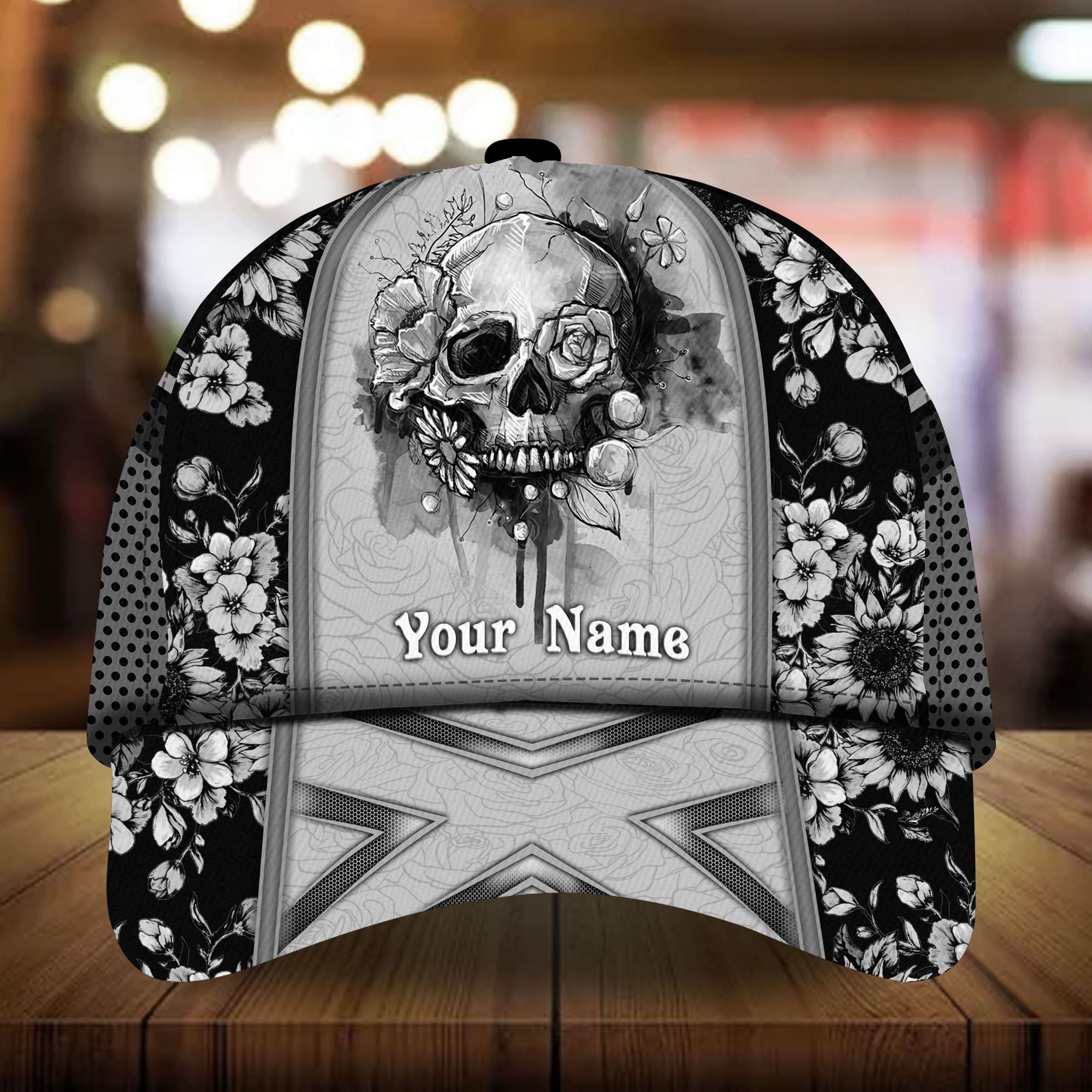 Premium Unique Skull Flower Hats 3D Multicolor Personalized