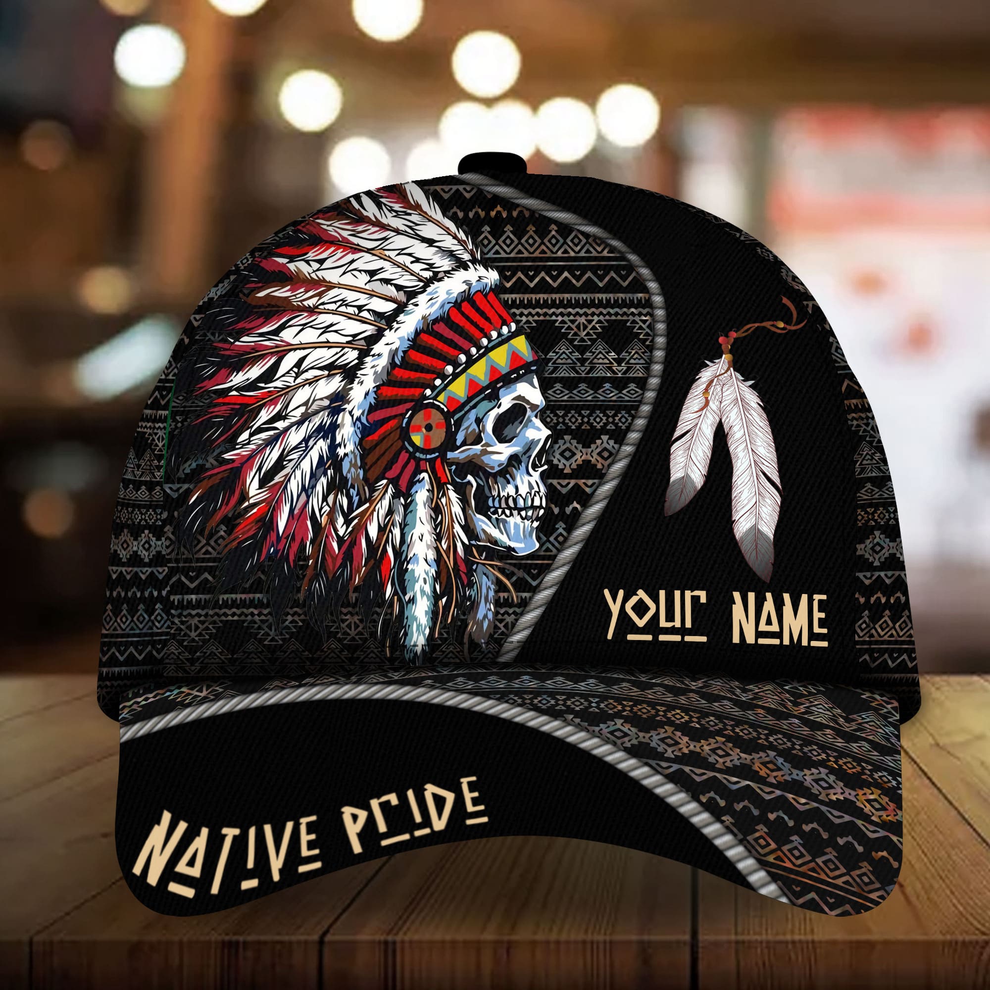 Premium Native American Pride Skull 3D Hats Personalized