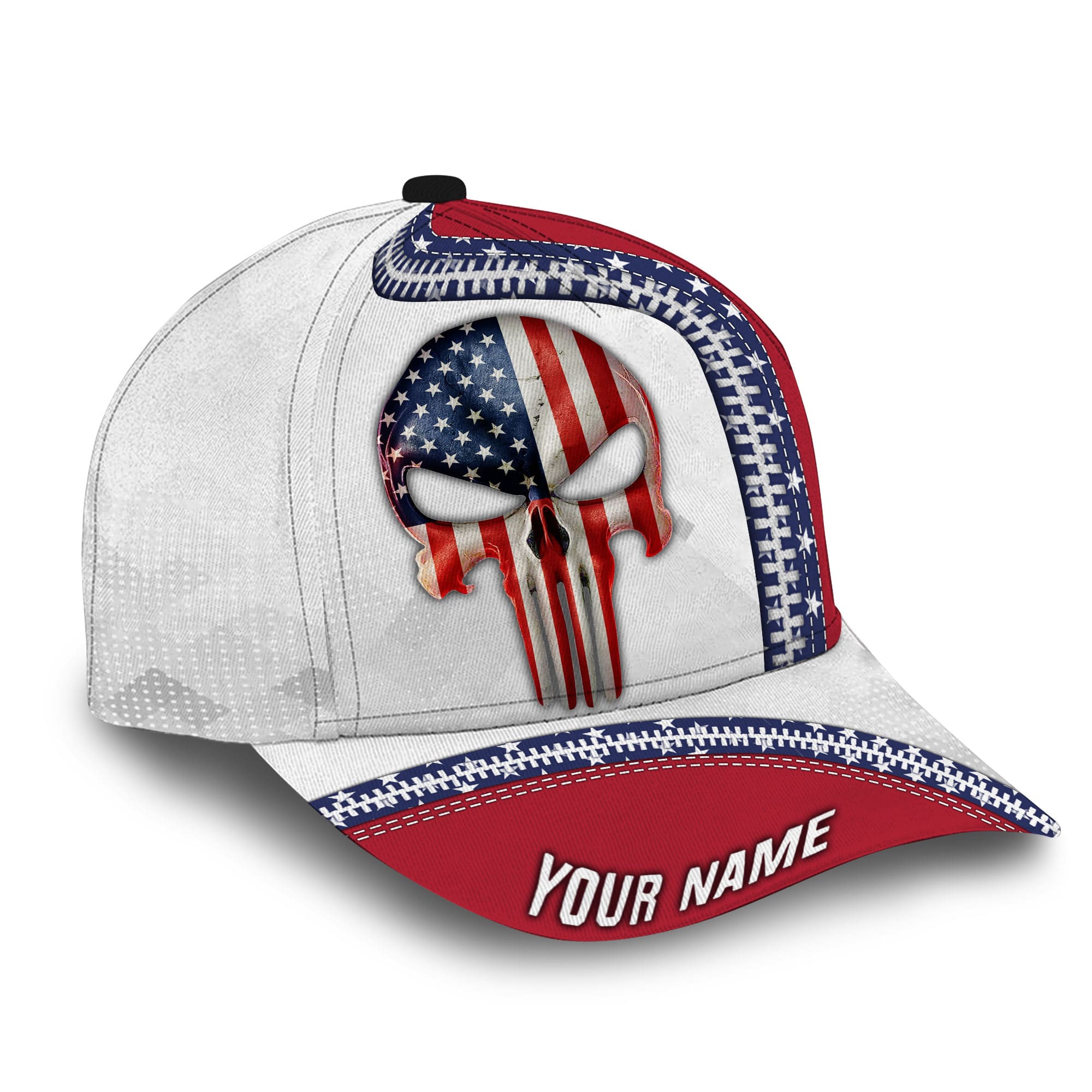 Premium Unique American Skull 3D Hats For Skull Lovers Personalized