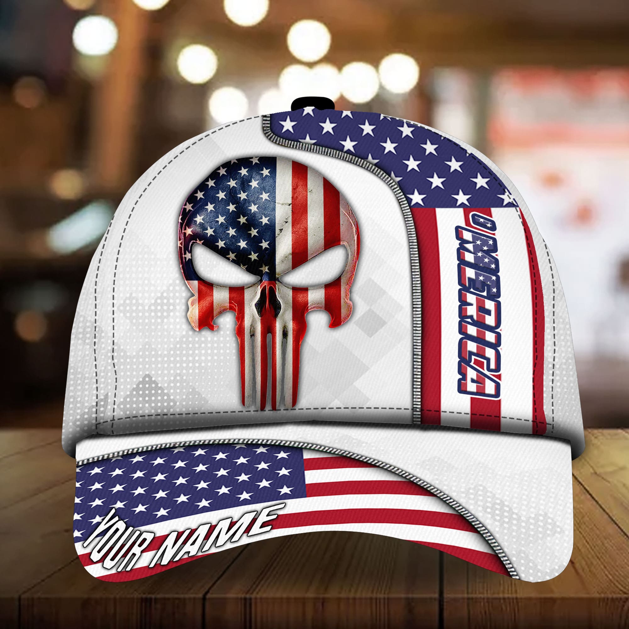 Premium 'merican Skull 3D Hats For Skull Lovers Personalized