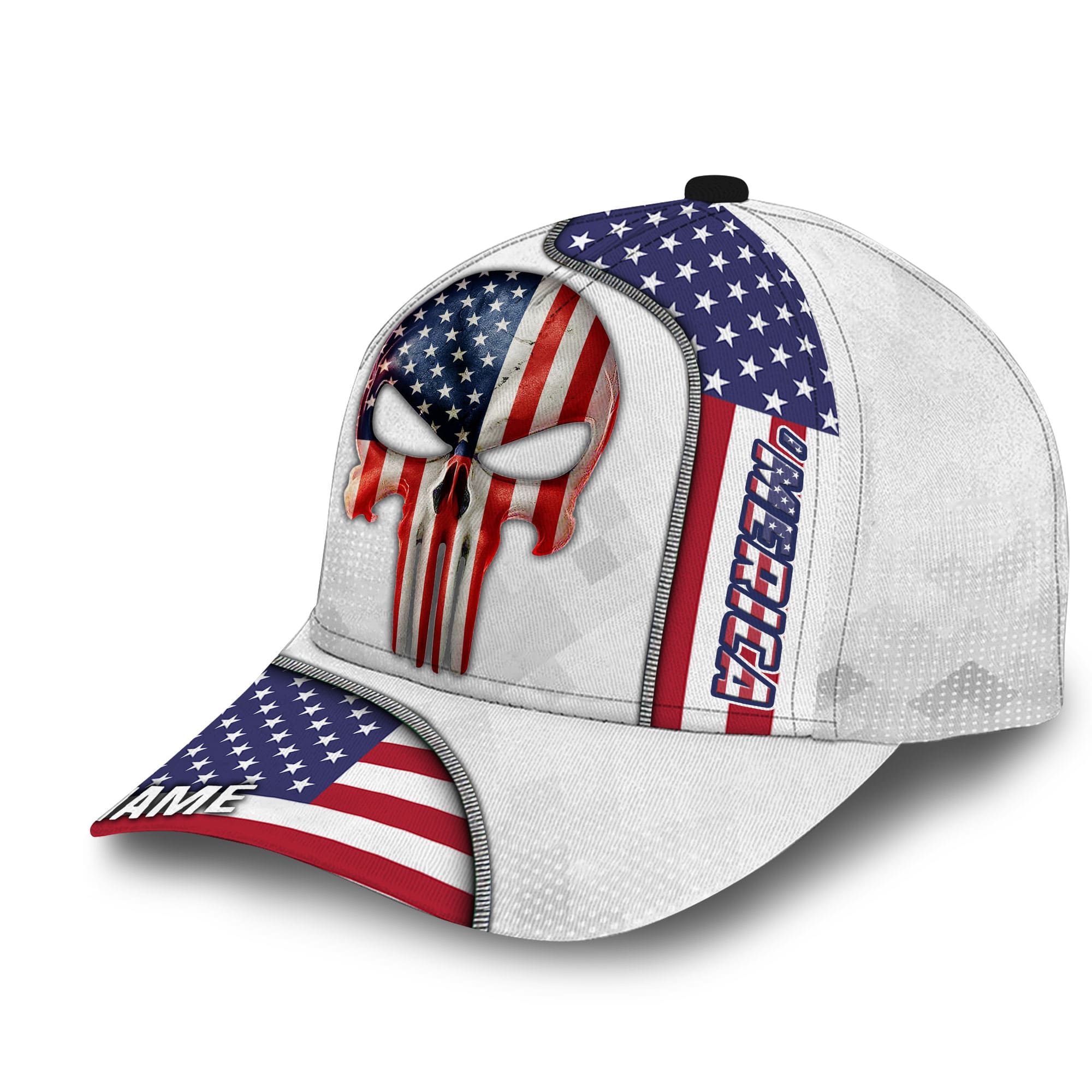 Premium 'merican Skull 3D Hats For Skull Lovers Personalized