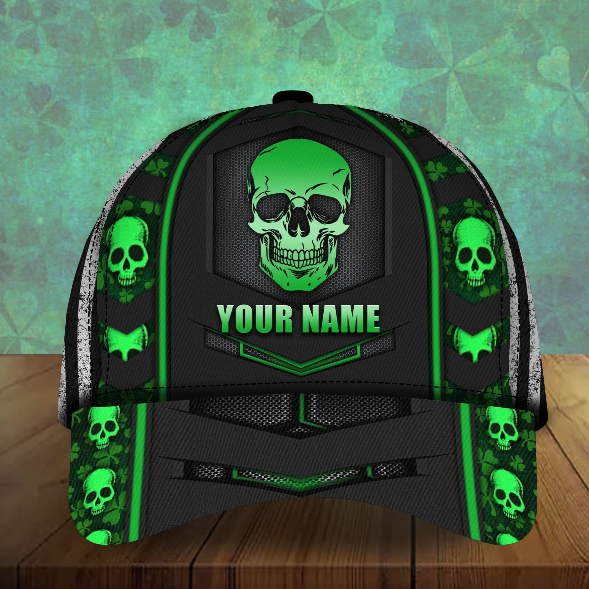 Unique Green Patrick's Day Skull Hats 3D Personalized