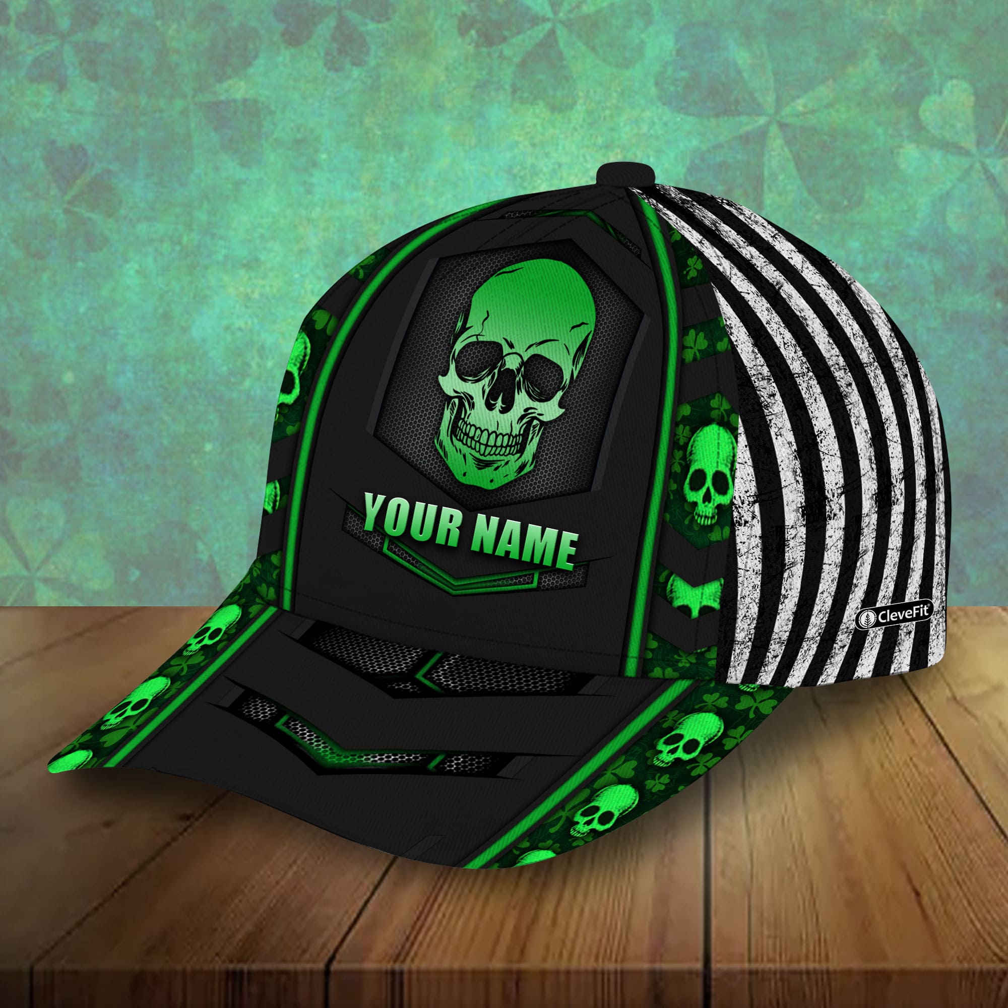 Unique Green Patrick's Day Skull Hats 3D Personalized