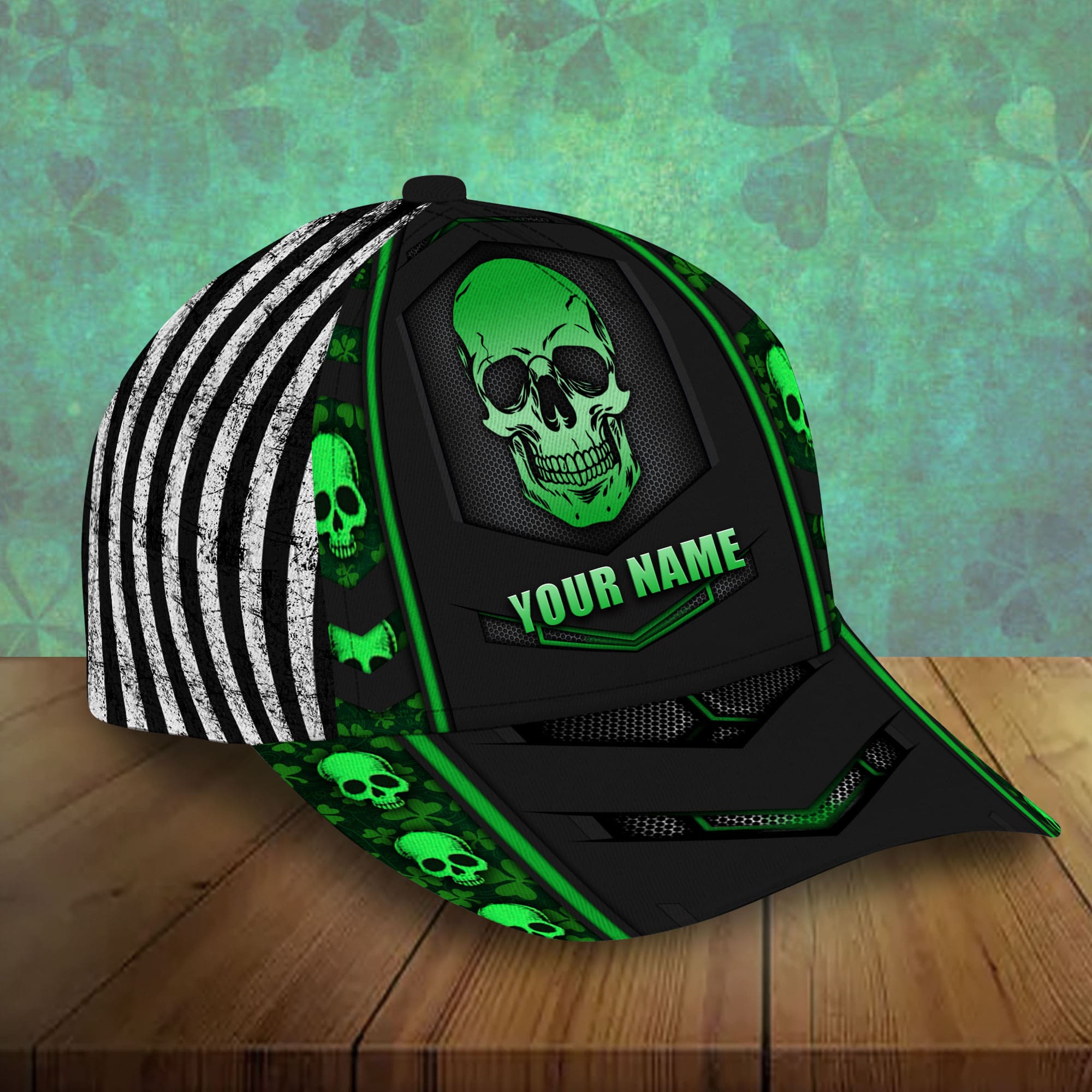 Unique Green Patrick's Day Skull Hats 3D Personalized