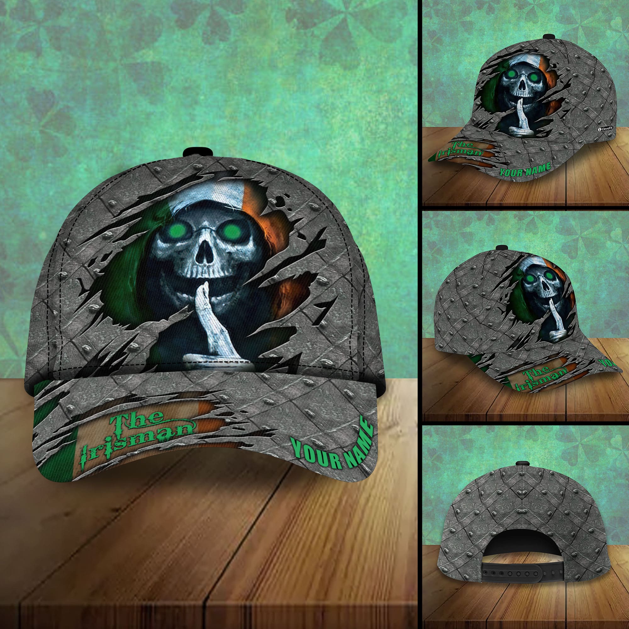 The Unique Skull Patrick's Day 3D Hats Printed Personalized