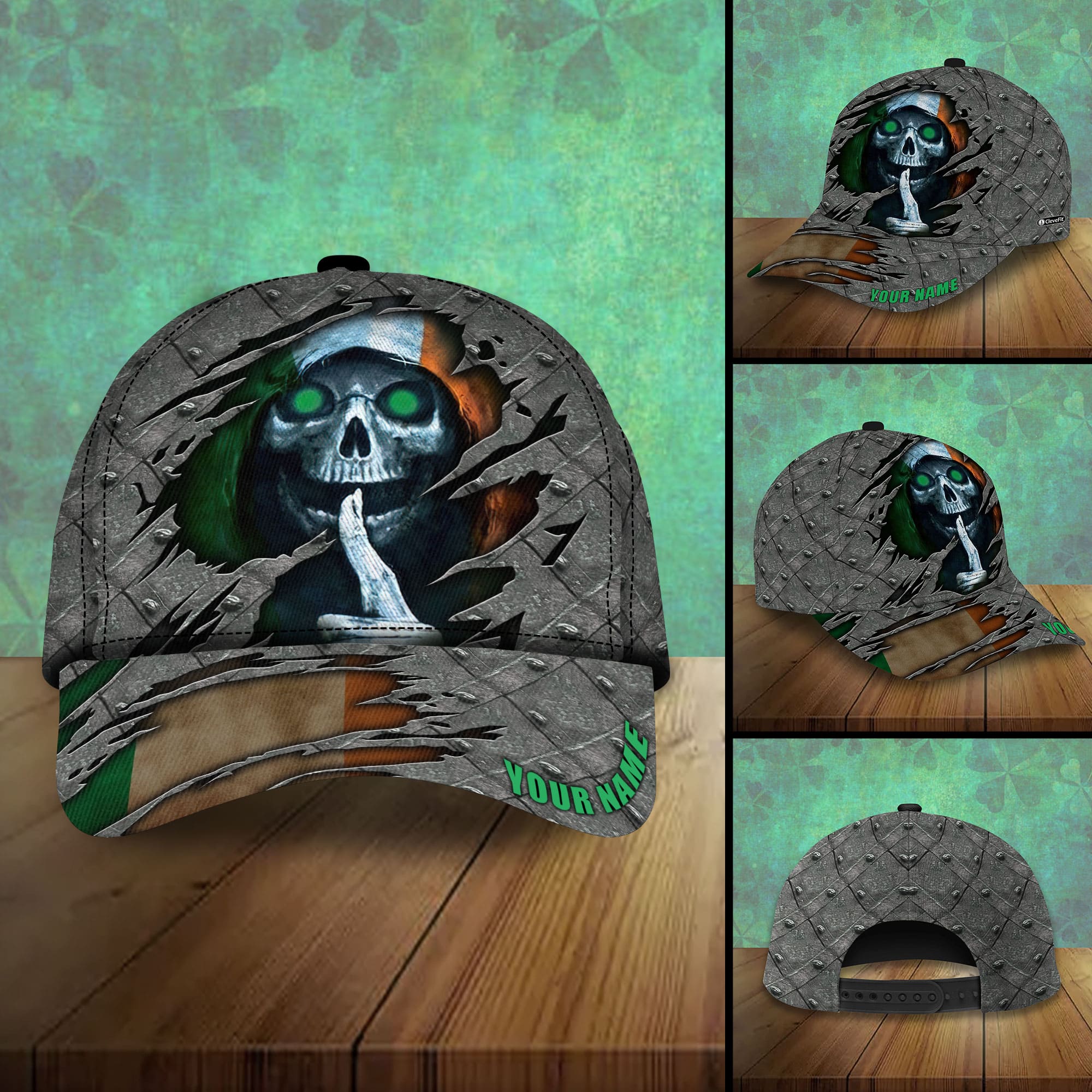 The Unique Skull Patrick's Day 3D Hats Printed Personalized