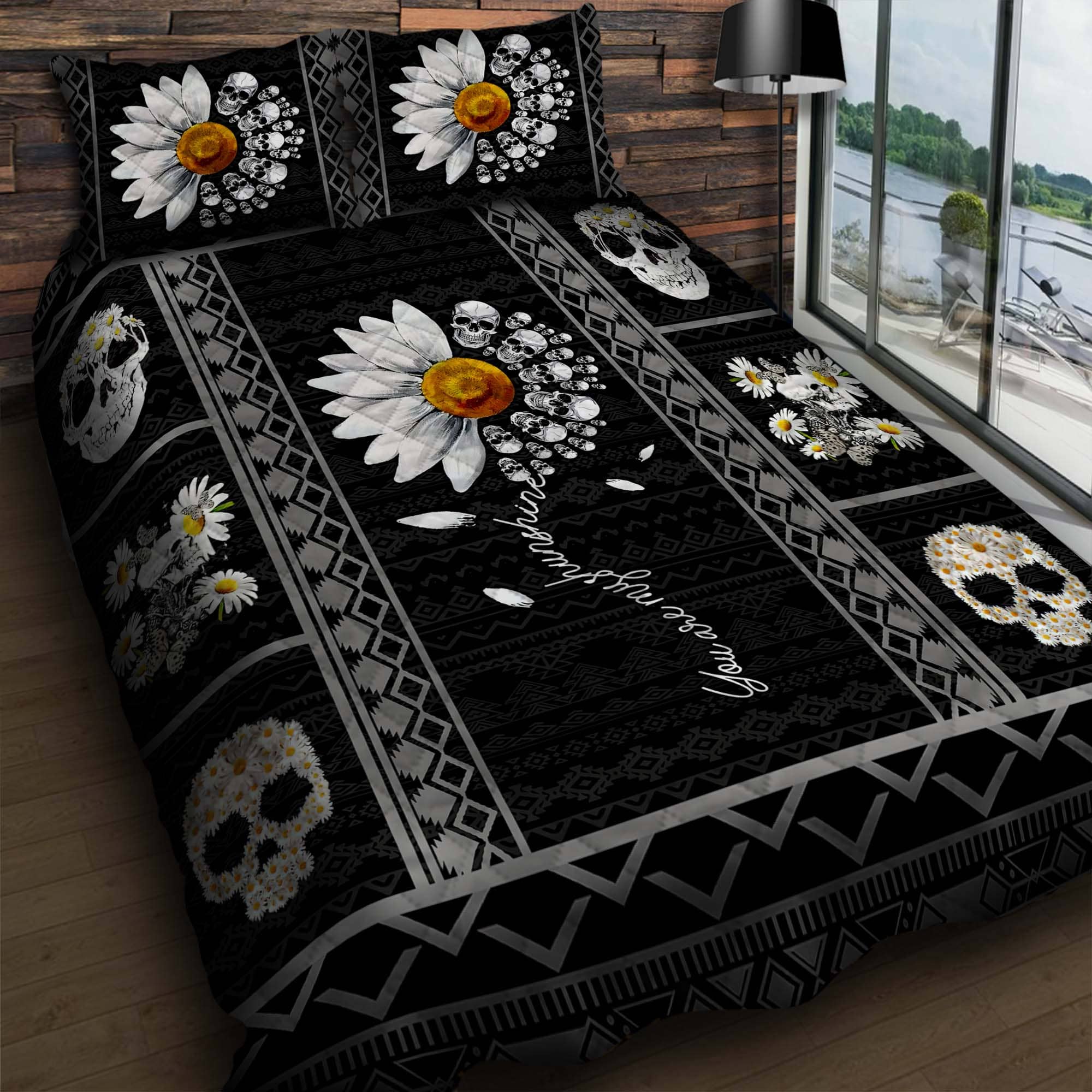 You Are My Shunshine Skull 3D Quilt Bedding Set