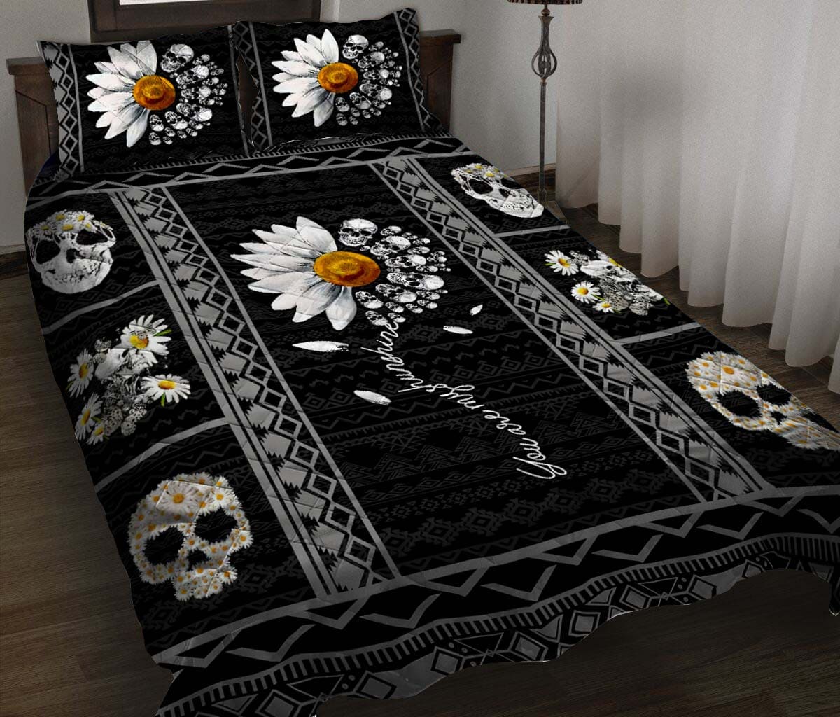 You Are My Shunshine Skull 3D Quilt Bedding Set