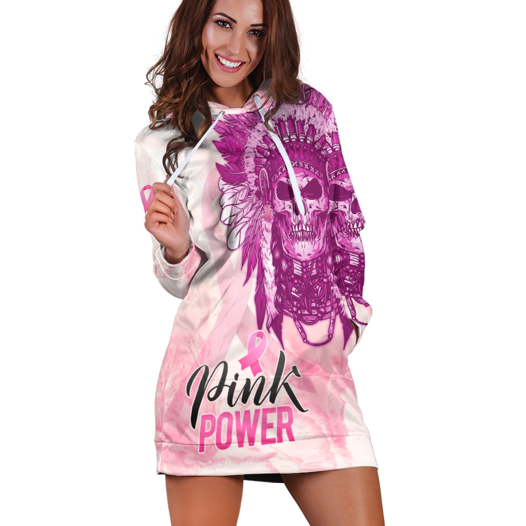 pink-power-breast-cancer-hoodie-dress-never-give-up-native-american-skull