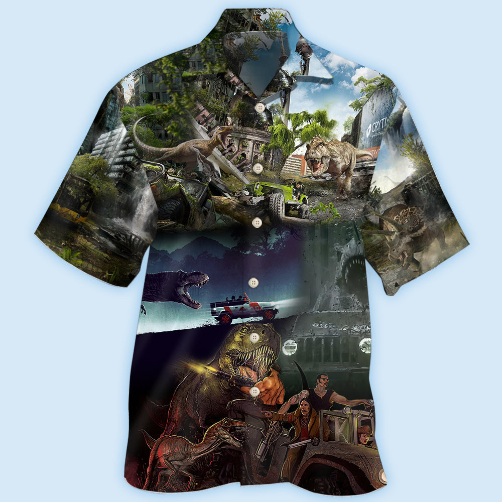 dinosaur-jeep-strong-style-hawaiian-shirt