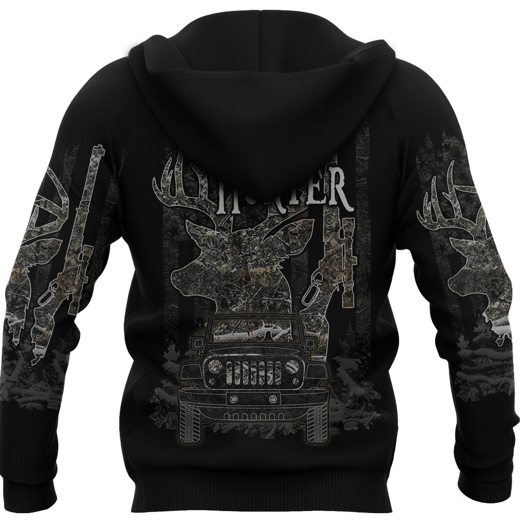 Hunting Jeep Wrangler Hoodie - Deer Hunter No.1  LT6