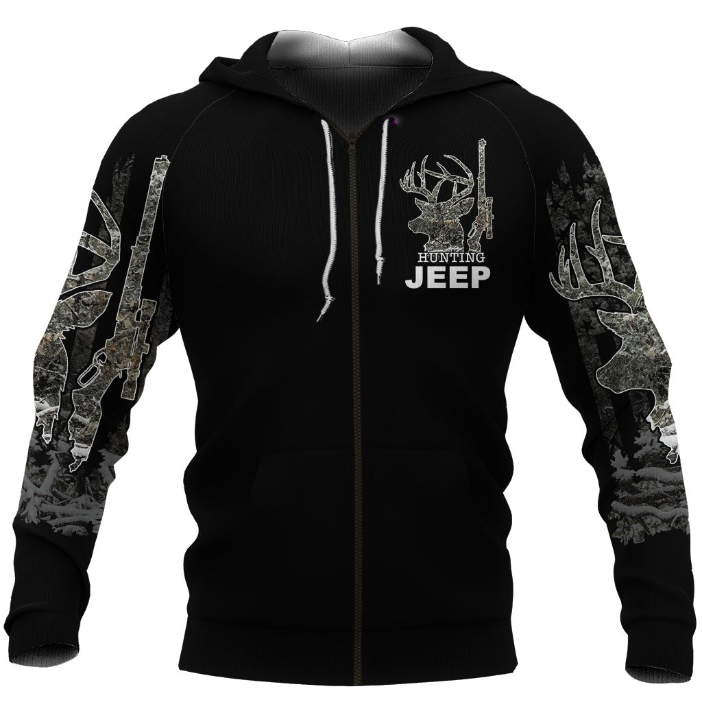 Hunting Jeep Wrangler Hoodie - Deer Hunter No.1  LT6