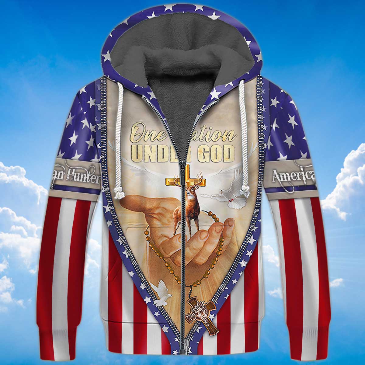 american-hunter-fleece-zipper-one-nation-under-god-fleece-zipper