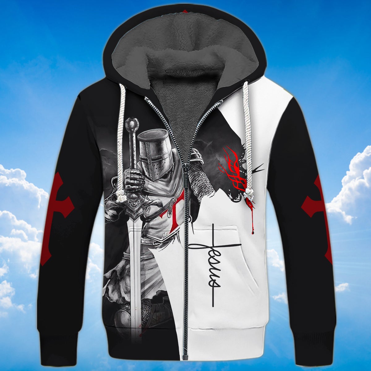 a-child-of-god-a-man-of-faith-knight-templar-jesus-fleece-zipper