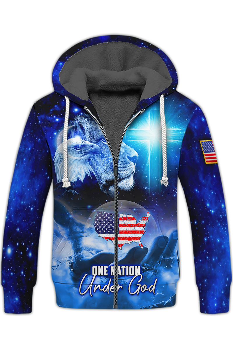 america-one-nation-under-god-eagle-lion-and-the-cross-fleece-zipper