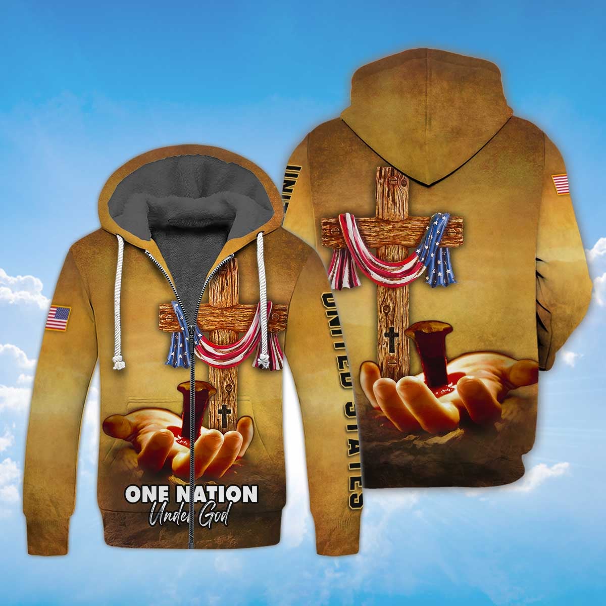 america-under-god-nailed-in-hand-fleece-zipper