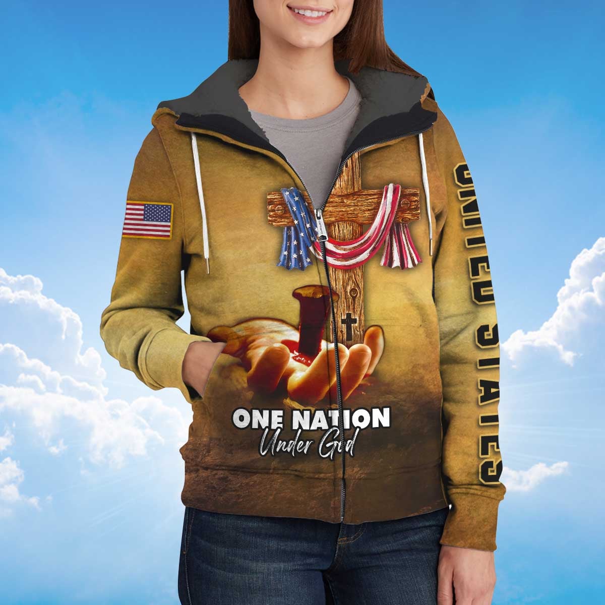 america-under-god-nailed-in-hand-fleece-zipper