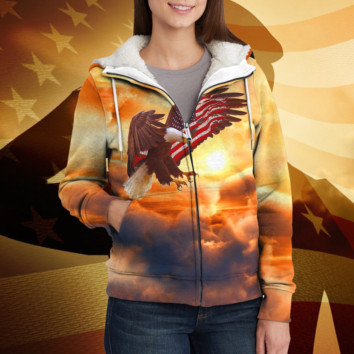 america-eagle-3d-fleece-zipper