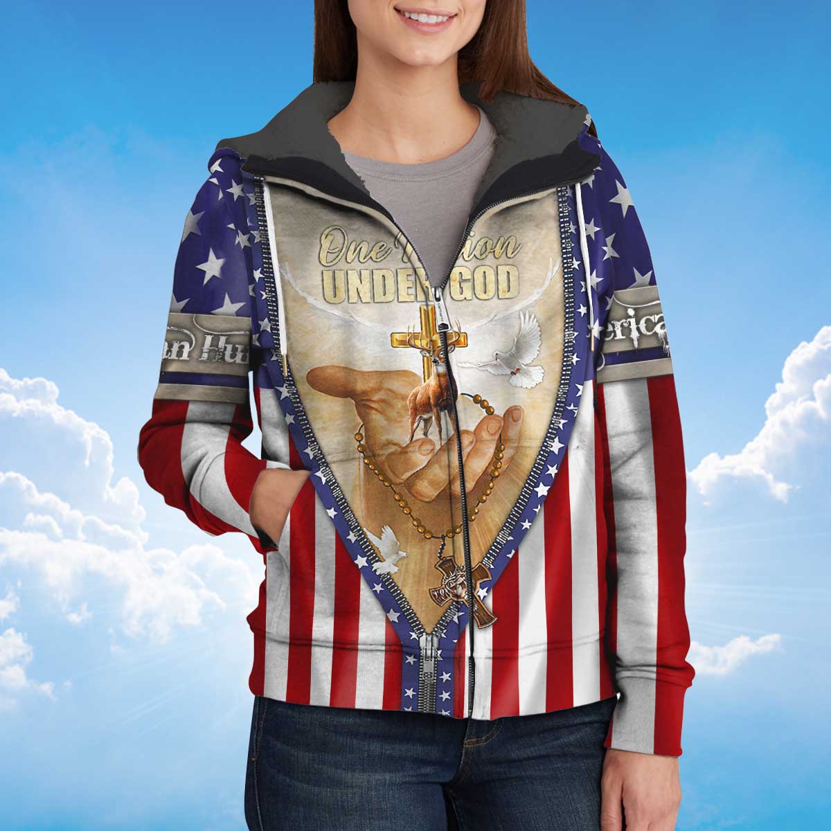 american-hunter-fleece-zipper-one-nation-under-god-fleece-zipper