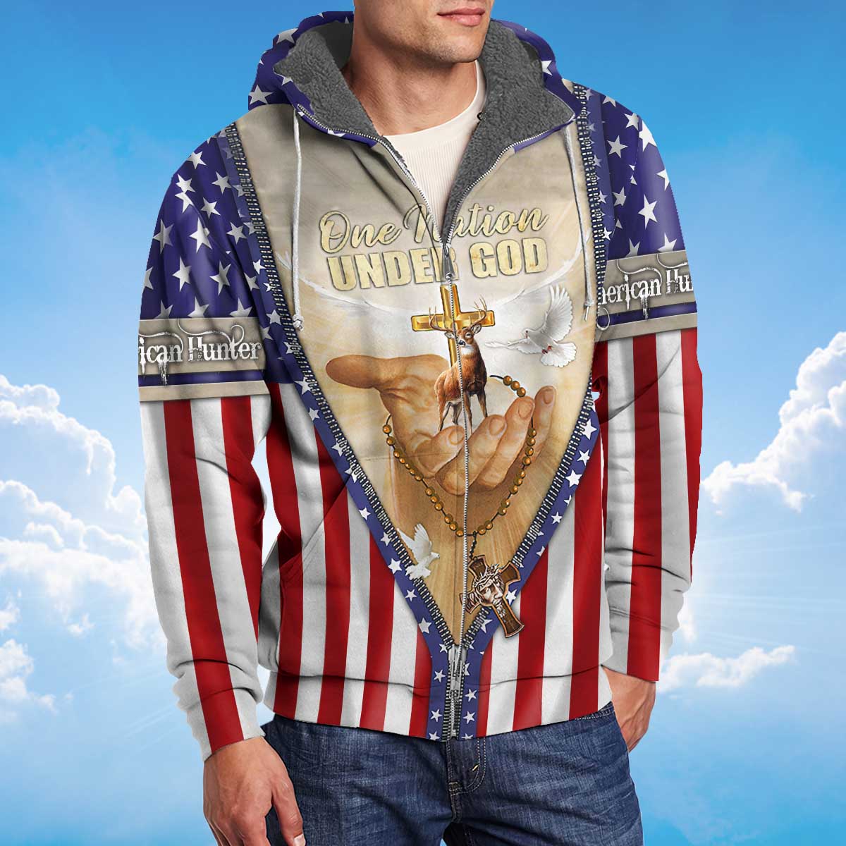 american-hunter-fleece-zipper-one-nation-under-god-fleece-zipper