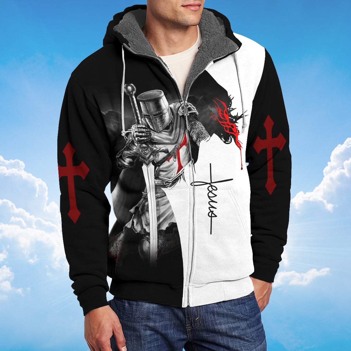 a-child-of-god-a-man-of-faith-knight-templar-jesus-fleece-zipper