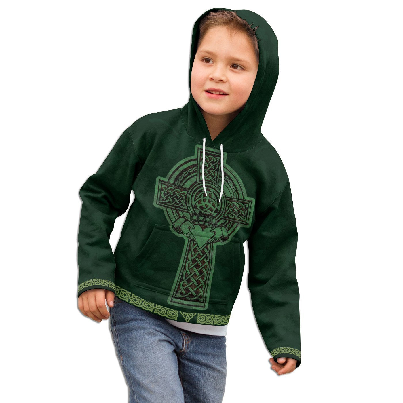 kid-celtic-ireland-hoodie-irish-cross-with-celtic-knot-and-claddagh-ring