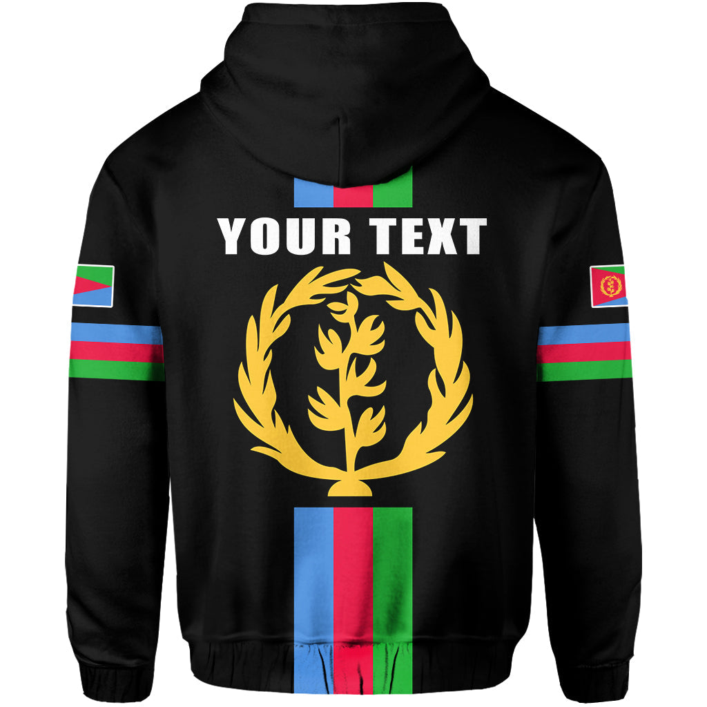 (Custom Personalised) Eritrea Hoodie Striped Black LT13