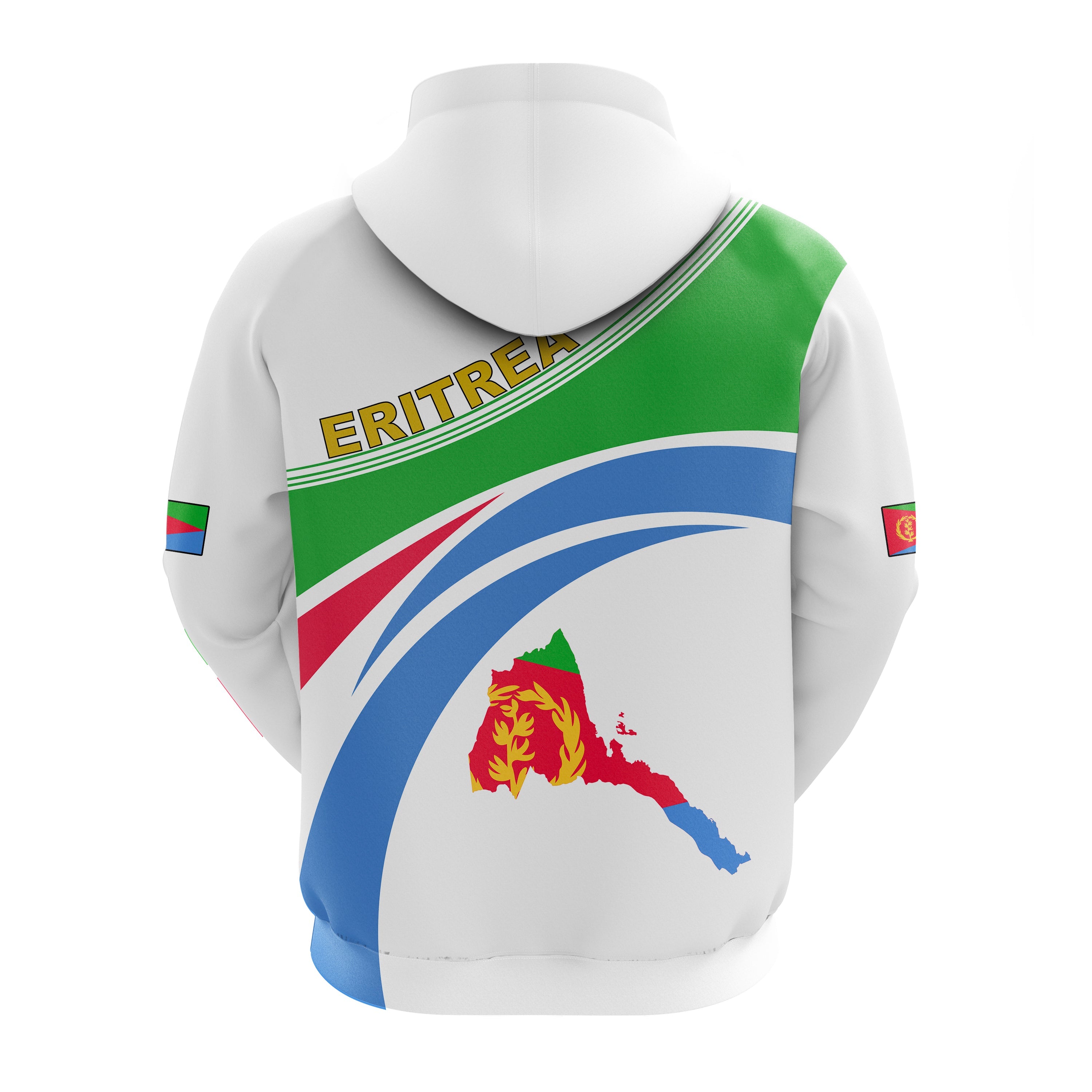 (Custom Personalised) Eritrea Hoodie Map Style White LT13