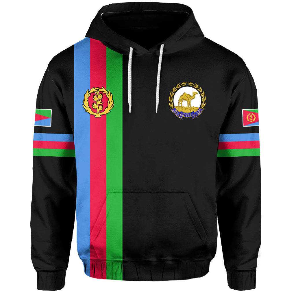 (Custom Personalised) Eritrea Hoodie Striped Black LT13