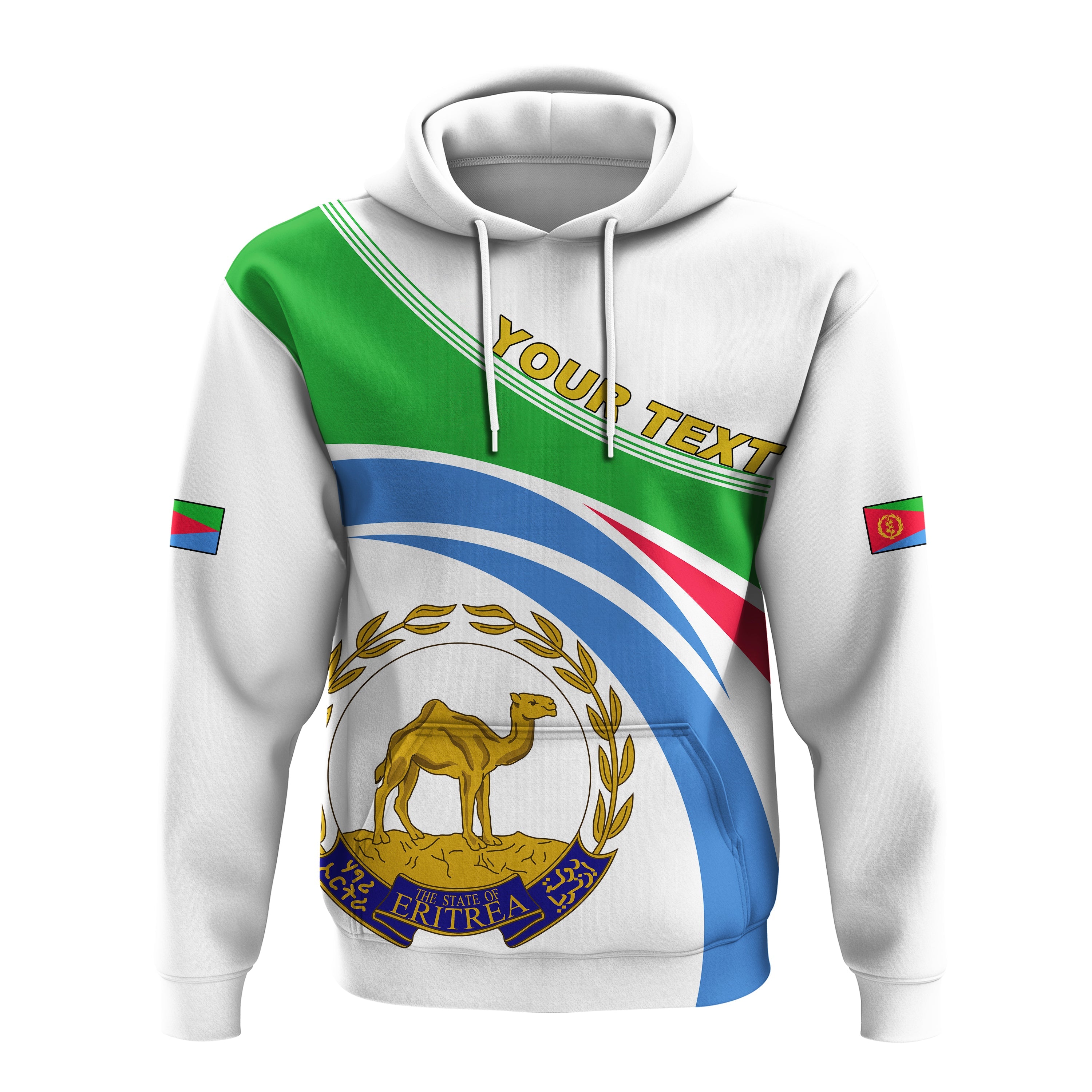 (Custom Personalised) Eritrea Hoodie Map Style White LT13