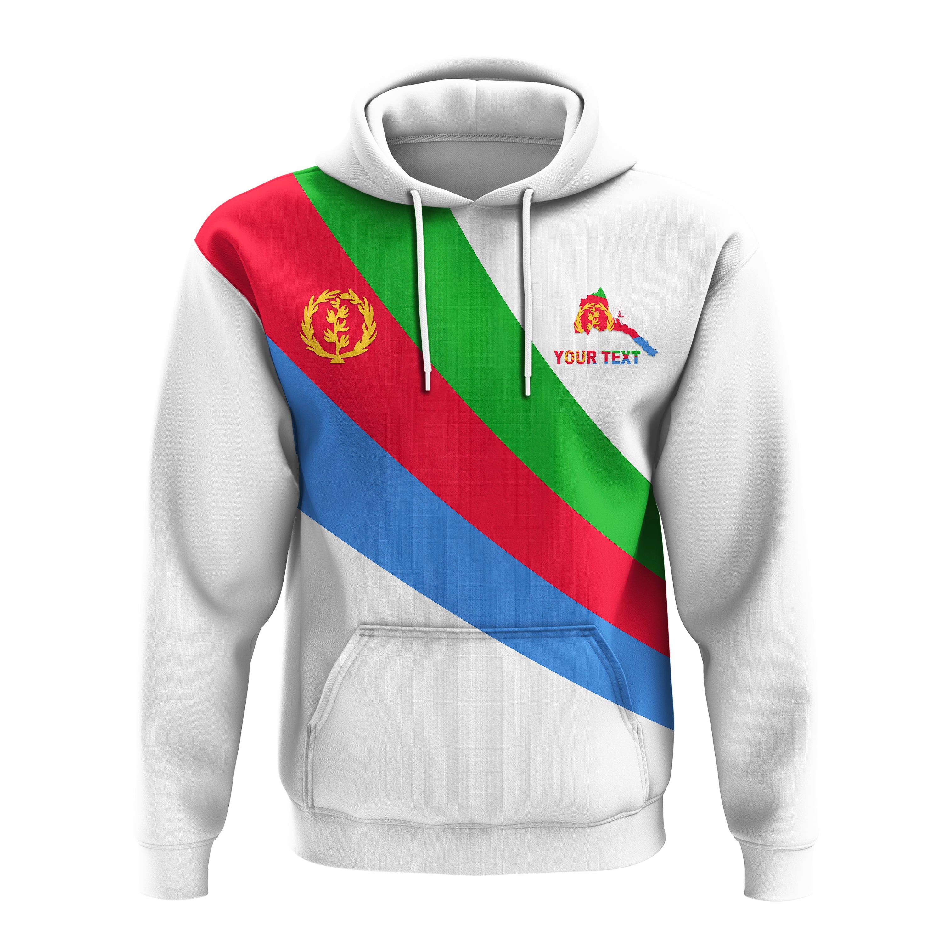 (Custom Personalised) Eritrea Hoodie Style Flag White LT13