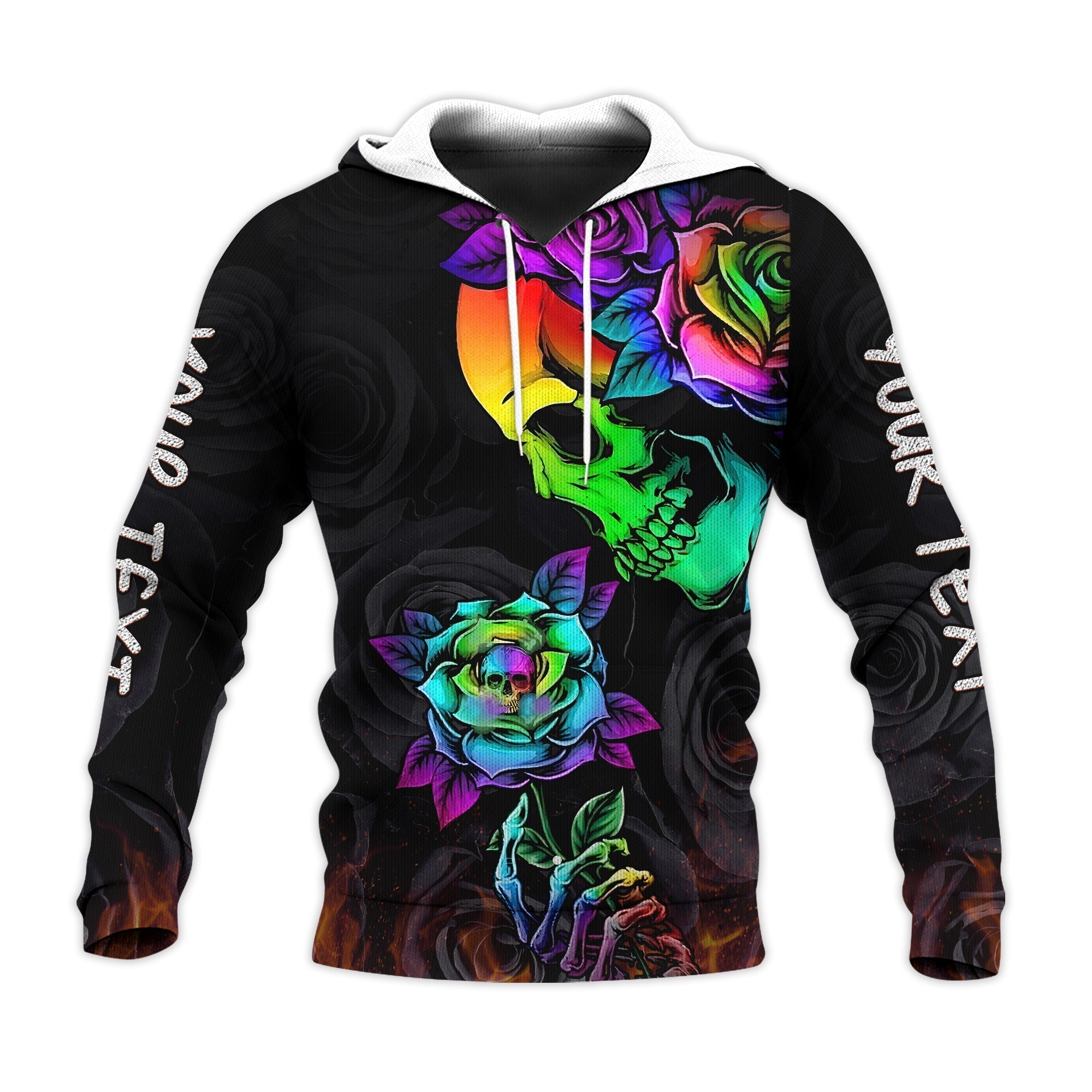 custom-personalised-beautiful-sugar-skull-hoodie-dark-night-black-roses