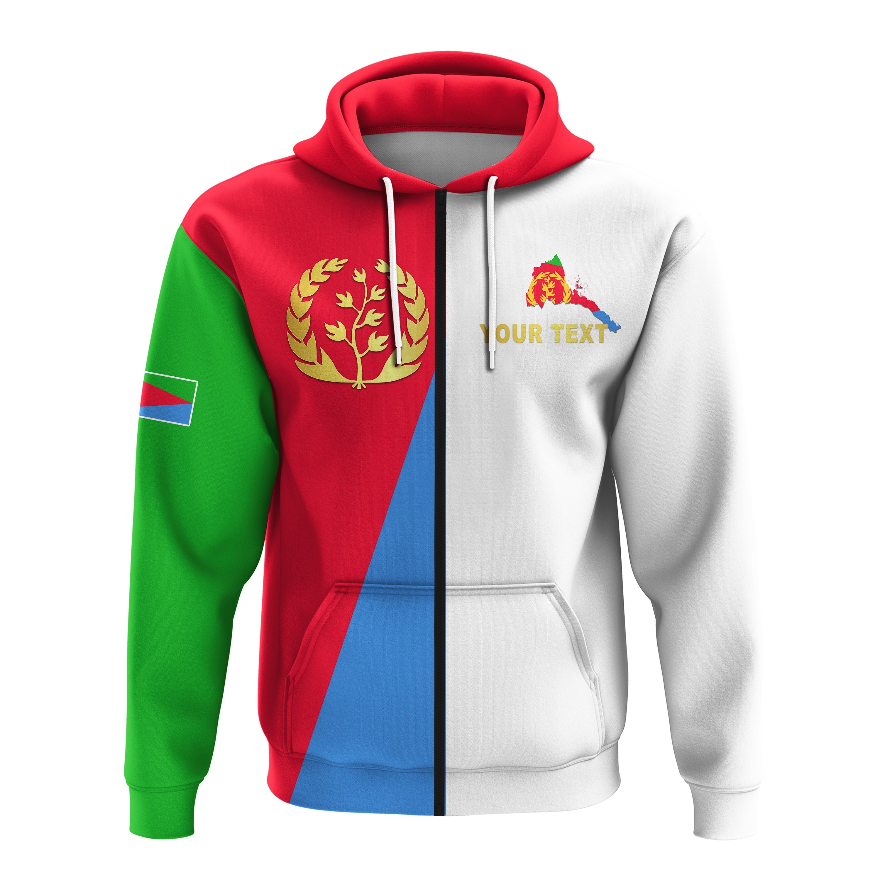 (Custom Personalised) Eritrea Hoodie Style Flag LT13