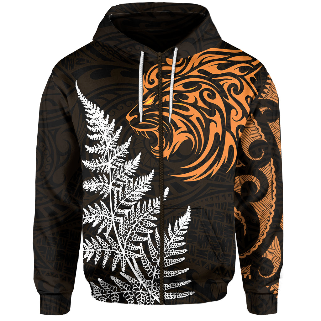 custom-personalised-leo-zodiac-style-maori-zip-hoodie-orange-lion-lt13