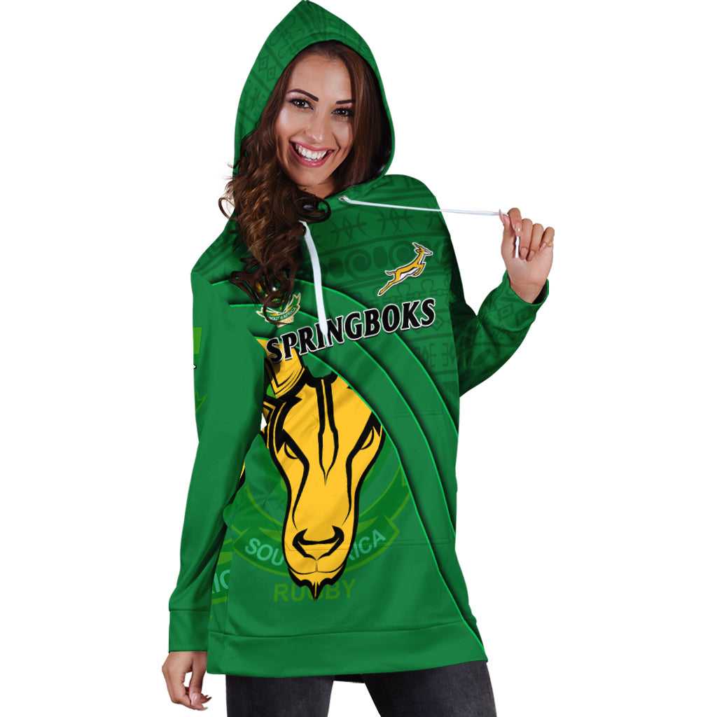 custom-text-and-number-south-africa-rugby-hoodie-dress-bokke-springbok-with-african-pattern-stronger-together