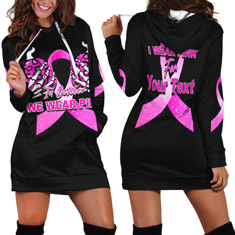custom-personalised-breast-cancer-hoodie-dress-save-the-pumpkins-black-style