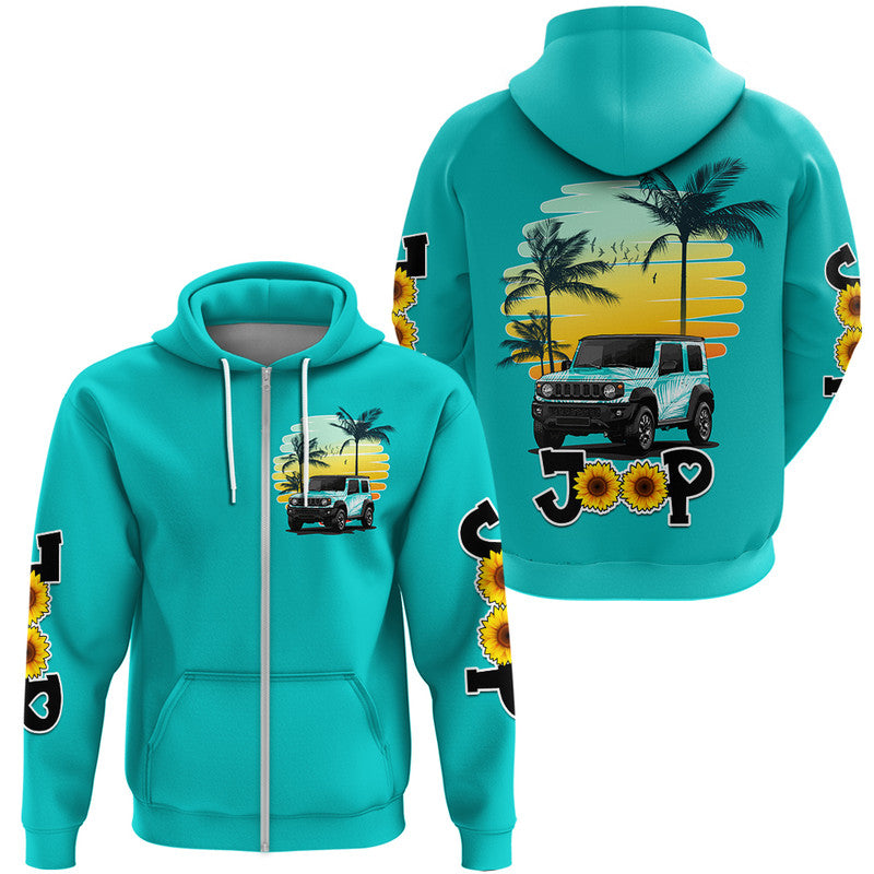 jeep-girl-hoodie-beach-sunset-turquoise-jeep