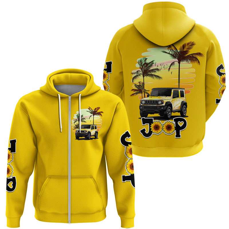 jeep-girl-hoodie-beach-sunset-yellow-jeep