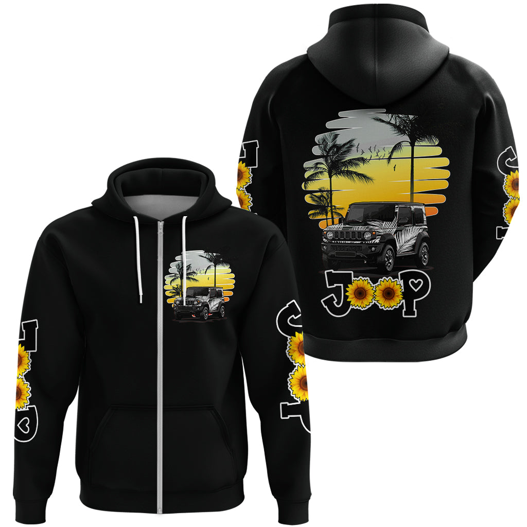 Jeep Girl Hoodie Beach Sunset Jeep LT9