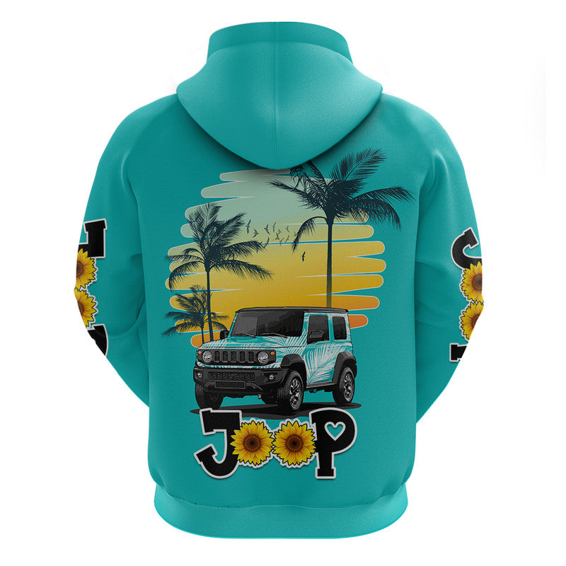 jeep-girl-hoodie-beach-sunset-turquoise-jeep