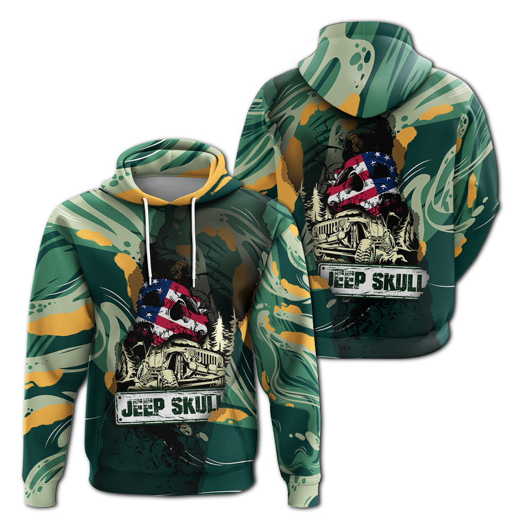 Jeep Skull Abstract Art Hoodie